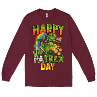 Burgundy Happy St. Patrex Day Long Sleeve Tee - CowGirlArtShop