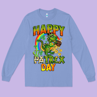 Happy St. Patrex Day Long Sleeve Tee Designed By Cowgirlartshop