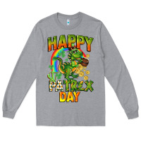 Heather Grey Happy St. Patrex Day Long Sleeve Tee - CowGirlArtShop