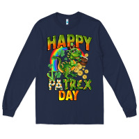Navy Happy St. Patrex Day Long Sleeve Tee - CowGirlArtShop