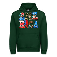 Forest Green america with heart Urban Hoodie - AdoDesignShop