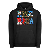 Pigment Black america with heart Urban Hoodie - AdoDesignShop