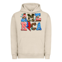 Pigment French Oak america with heart Urban Hoodie - AdoDesignShop