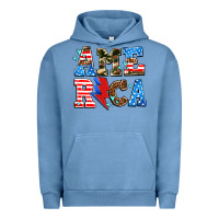 Pigment Pebble Blue america with heart Urban Hoodie - AdoDesignShop