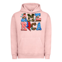 Pigment Salmon america with heart Urban Hoodie - AdoDesignShop