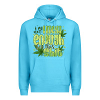 Ocean Blue i'm not high enough for Premium Hoodie - CowhideDigitalArt