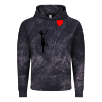 Cloud Black banksy girl with balloon Vintage Hoodie - ArtChic