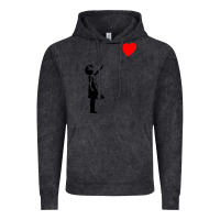 Vintage Black banksy girl with balloon Vintage Hoodie - ArtChic
