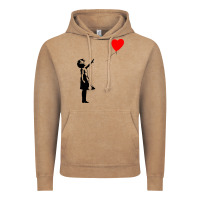 Vintage Coffee banksy girl with balloon Vintage Hoodie - ArtChic