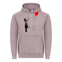 Vintage Zinc banksy girl with balloon Vintage Hoodie - ArtChic