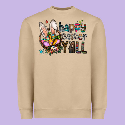Happy Easter Y'all Heavyweight Sweatshirt Designed By Cowhidedigitalart