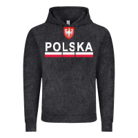 Vintage Black Sporty Polska Flag And Emblem Polish Coat Of Arms Pullover Hoodie Vintage Hoodie - ArtChic