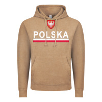 Vintage Coffee Sporty Polska Flag And Emblem Polish Coat Of Arms Pullover Hoodie Vintage Hoodie - ArtChic