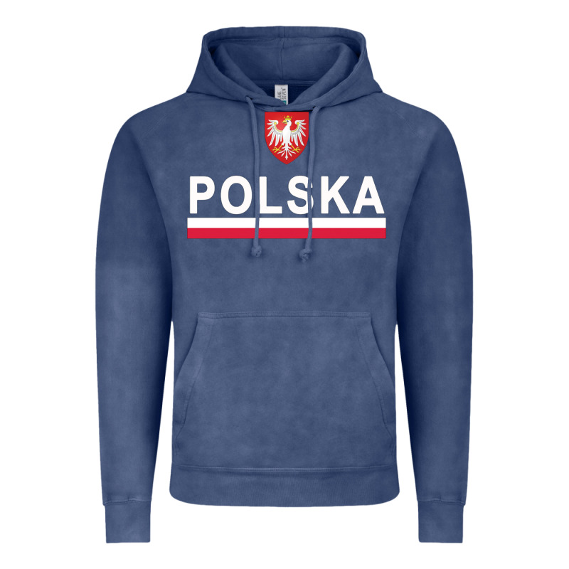 Sporty Polska Flag And Emblem Polish Coat Of Arms Pullover Hoodie Vintage Hoodie by ArtChic | Teevron