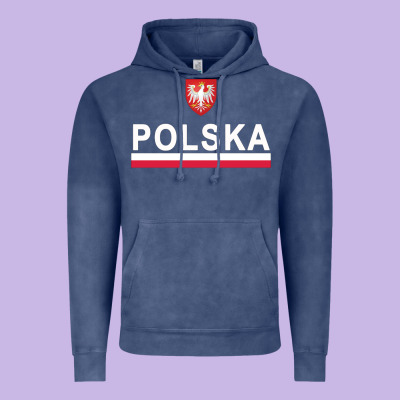 Sporty Polska Flag And Emblem Polish Coat Of Arms Pullover Hoodie Vintage Hoodie Designed By Artchic