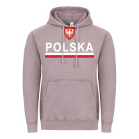 Vintage Zinc Sporty Polska Flag And Emblem Polish Coat Of Arms Pullover Hoodie Vintage Hoodie - ArtChic
