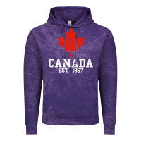 Cloud Purple vintage canada est.1867 maple leaf canadian flag r Vintage Hoodie - ArtChic