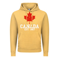Vintage Mustard vintage canada est.1867 maple leaf canadian flag r Vintage Hoodie - ArtChic