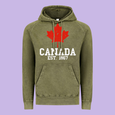Vintage Canada Est.1867 Maple Leaf Canadian Flag R Vintage Hoodie Designed By Artchic