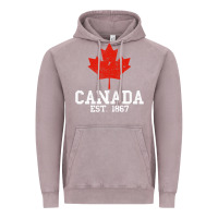 Vintage Zinc vintage canada est.1867 maple leaf canadian flag r Vintage Hoodie - ArtChic