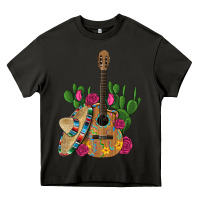 Asphalt ,mexican sombrero guitar rose cactus Heavy Core Tee - Artiststas
