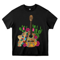 Black ,mexican sombrero guitar rose cactus Heavy Core Tee - Artiststas
