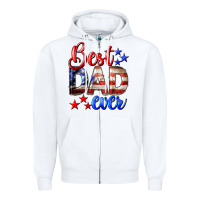 White Best Dad Ever Zipper Hoodie - LillyAllenDesigns