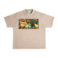 French Oak Chicken rooster and chicks with leopard Urban Heavy Tee - RanaPortraitStore