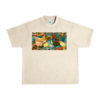 Sandshell Chicken rooster and chicks with leopard Urban Heavy Tee - RanaPortraitStore