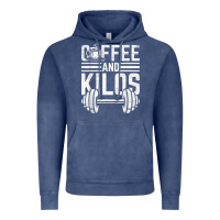 Vintage Denim Coffee And Kilos Weightlifting Gift Vintage Hoodie - ArtChic