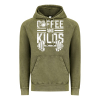Vintage Olive Coffee And Kilos Weightlifting Gift Vintage Hoodie - ArtChic
