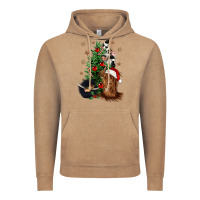 Vintage Coffee heifer cow gnomies christmas tree Vintage Hoodie - CowGirlArtShop