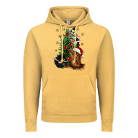 Vintage Mustard heifer cow gnomies christmas tree Vintage Hoodie - CowGirlArtShop