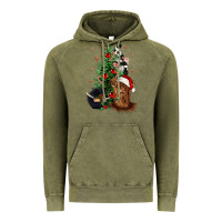 Vintage Olive heifer cow gnomies christmas tree Vintage Hoodie - CowGirlArtShop