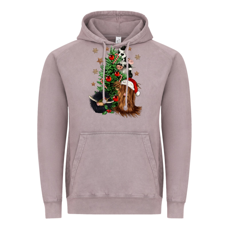 Heifer Cow Gnomies Christmas Tree Vintage Hoodie by CowGirlArtShop | Teevron