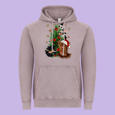 Heifer Cow Gnomies Christmas Tree Vintage Hoodie Designed By Cowgirlartshop