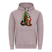 Vintage Zinc heifer cow gnomies christmas tree Vintage Hoodie - CowGirlArtShop