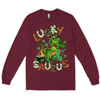 Burgundy Lucky Saurus Long Sleeve Tee - CowGirlArtShop