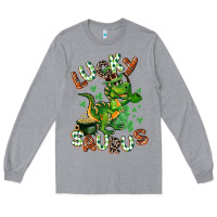 Heather Grey Lucky Saurus Long Sleeve Tee - CowGirlArtShop