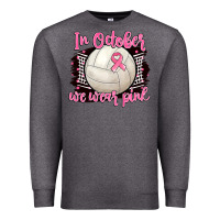 Charcoal Heather in october we wear pink volleyball Premium Sweatshirt - BarkalooDesign