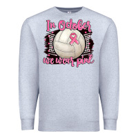 Heather Grey in october we wear pink volleyball Premium Sweatshirt - BarkalooDesign