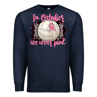 Navy in october we wear pink volleyball Premium Sweatshirt - BarkalooDesign