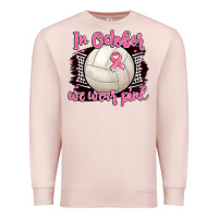 Pale Pink in october we wear pink volleyball Premium Sweatshirt - BarkalooDesign