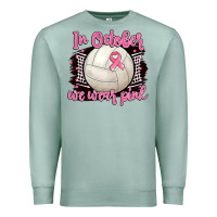 In October We Wear Pink Volleyball Premium Sweatshirt | Teevron