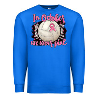 True Royal in october we wear pink volleyball Premium Sweatshirt - BarkalooDesign