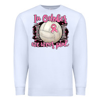 White in october we wear pink volleyball Premium Sweatshirt - BarkalooDesign