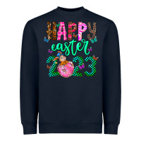 Navy Happy Easter Heavyweight Sweatshirt - CowhideDigitalArt