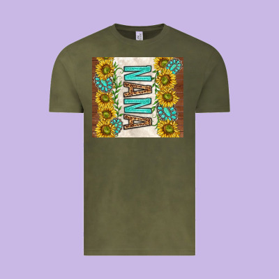 Nana Sunflowers And Turquoise Gemstones Vintage Tee Designed By Tumblerdesignbyshophia