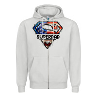 Dove Grey American Superdad Zipper Hoodie - LillyAllenDesigns