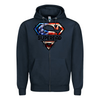Navy American Superdad Zipper Hoodie - LillyAllenDesigns